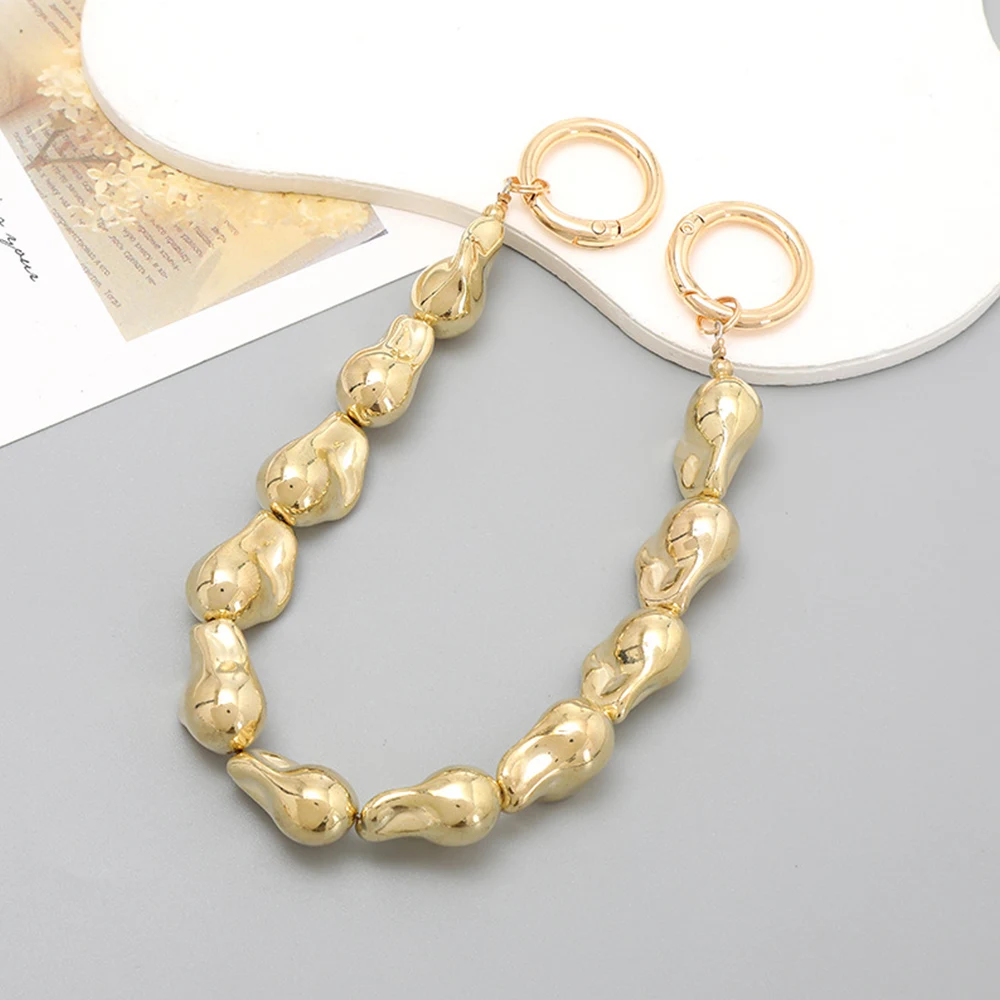 DIY Mobile Phone Case Chain Detachable Handbag Strap Bag Hand Chain Phone Lanyard Imitate Pearl Chain With Spring Ring