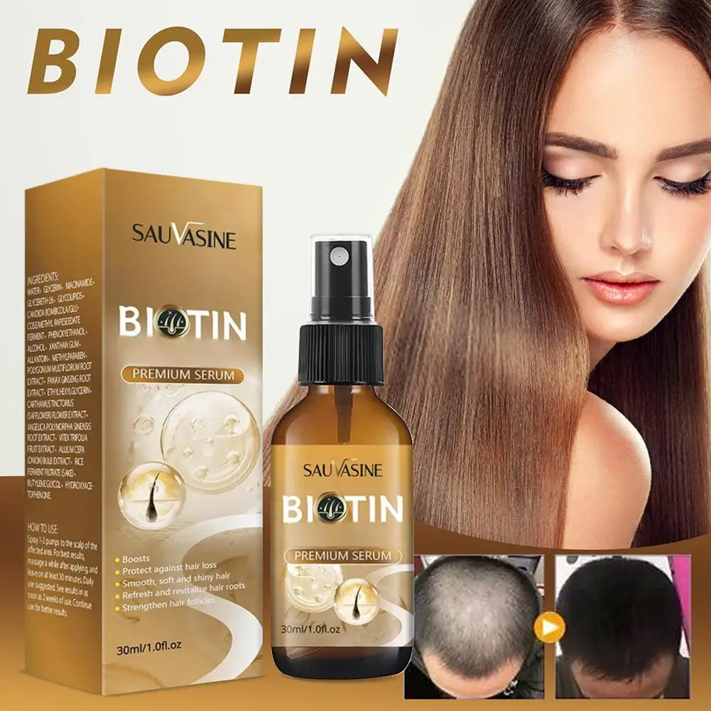 Aceite de biotina para el crecimiento del cabello para hombres y mujeres, Anti rotura del cabello, fortalecedor del cabello, hidratante y nutritivo, C6N8