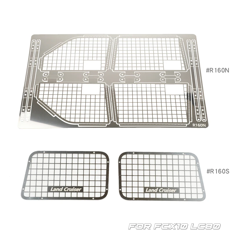 Metalowa składana siatka ochronna na tylną szybę, składana siatka na okno do samochodu RC Crawler 1/10 Traxxas FCX10 LC80, części tuningowe