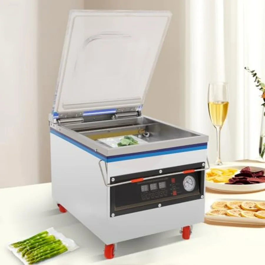 キッチン用業務用真空シーラーマシン 12.6インチシーリングバー付き 湿った食品や肉の保存に最適 A