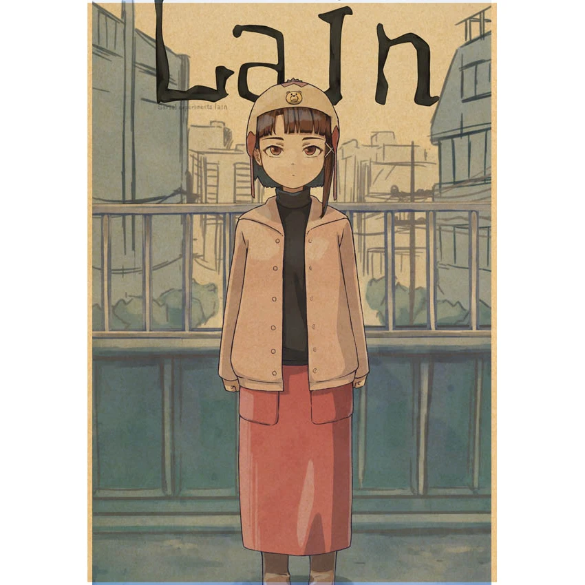 serial experiments lain Poster Anime Wall Art Home Decorative Painting Children\'s Room Decor Wall Sticker