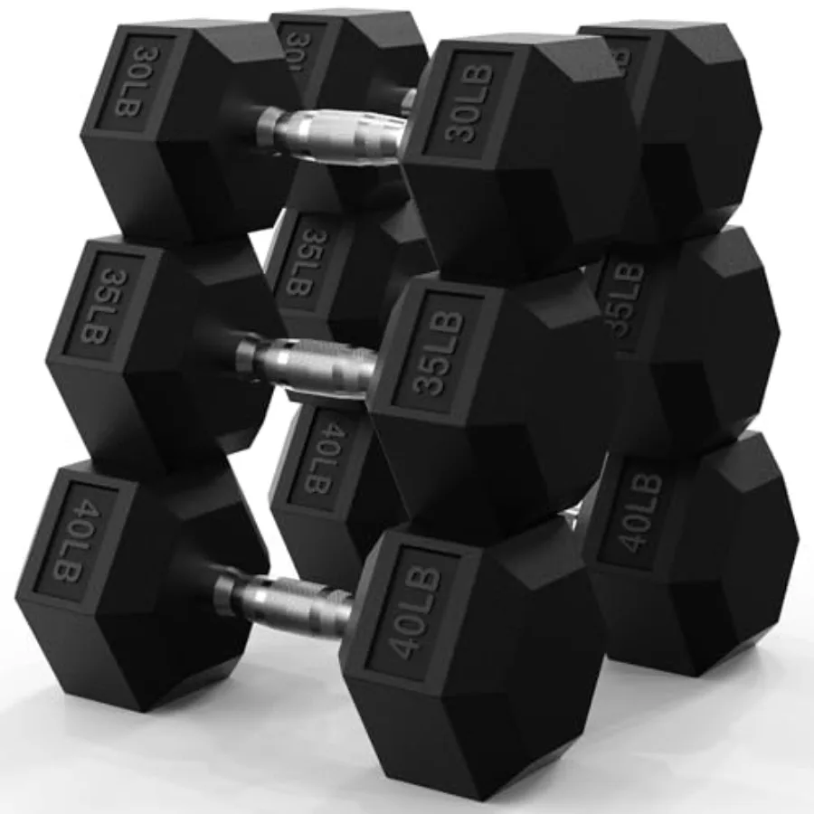 

Набор гексагональных гантелей 45-550 фунтов, с резиновым покрытием, для домашнего спортзала, черные, прочные, для силовых тренировок, для женщин и мужчин