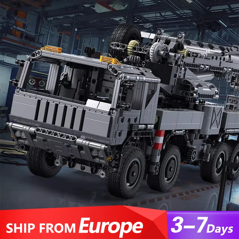 Military MOC Military Crane Truck RC Engineering Vehicle Construction Truck Car Model 2686PCS Building Blocks Brick Toys Gift