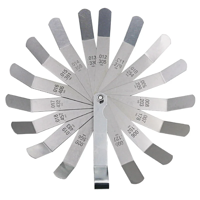 Gap Gage Feeler Gauge Metric 0.127-0.508mm Stainless Steel High Precision Monolithic Valve Plug Thickness Gauge Measuring Tool