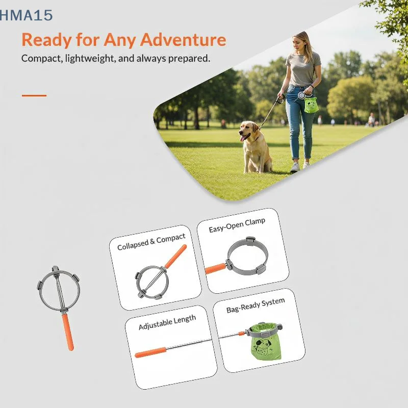 【YA】Portable Scalable Dog Poop Collector Practical Pet Waste Grabber Perfect Gift for Dog Owners Outdoor Yard Cleaning
