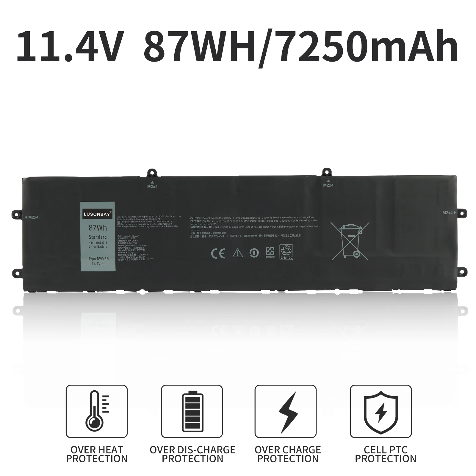 LUSONBAY DWVRR Laptop Battery For Dell Alienware X15 R1/Alienware x15 R2/Alienware X17 R1/Alienware R2 Series 0817GN 817GN 0NR6M