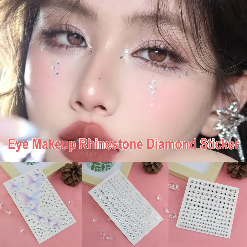 Eye Makeup Rhinestone Diamond Sticker Butterfly Sticker Corner Butterfly Eye Face Tear Diamond Decoration Bright Stage Make X5I1