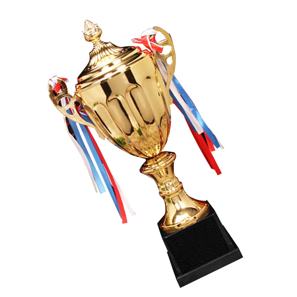 Trophäenbecher Gold Gold Achievement Trophäen Metallpreis Trophäenbecher Große Skulptur-Trophäen für die Partyzeremonie