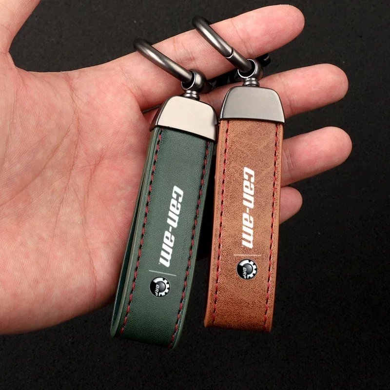 Premium Material Leather Car Key Ring Chain Car Interior Keychain for Can-Am with logo car Accessories