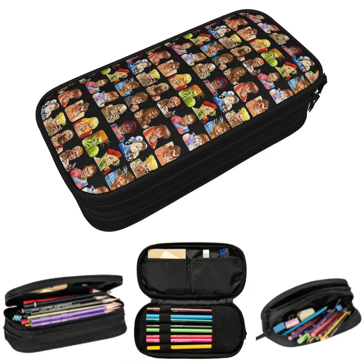 

Defeated Portraits Super Street Fighter Pencil Cases Big Capacity Pen Bags Pen Box Pencil Pouch For Boys Girls School Office