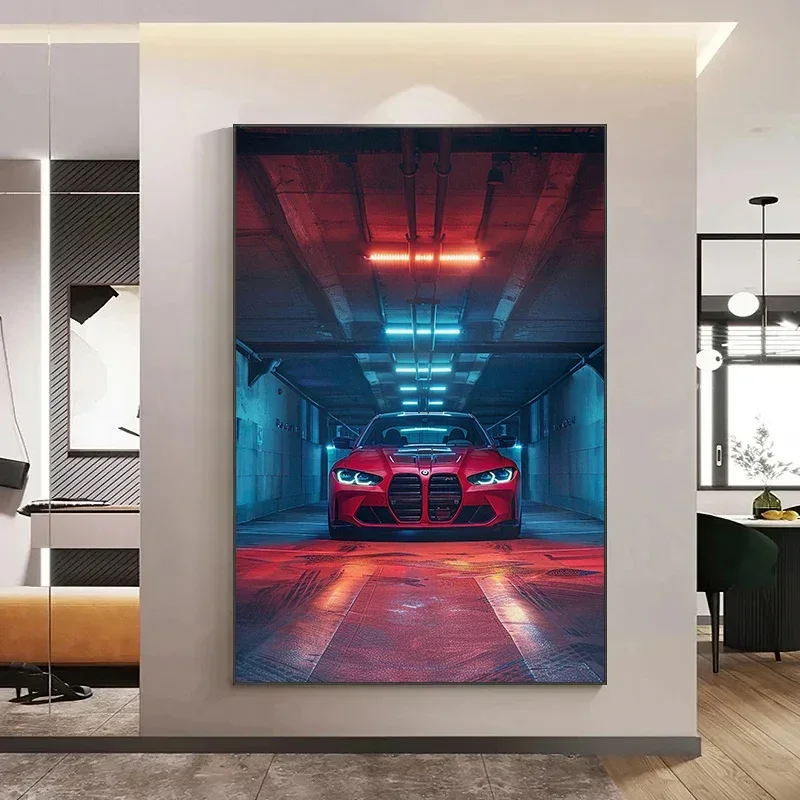 Modern BMW-M4 Luxury Super Sports Car Racing Collection Poster And Prints Canvas Printing Wall Art Picture For Living Room Decor