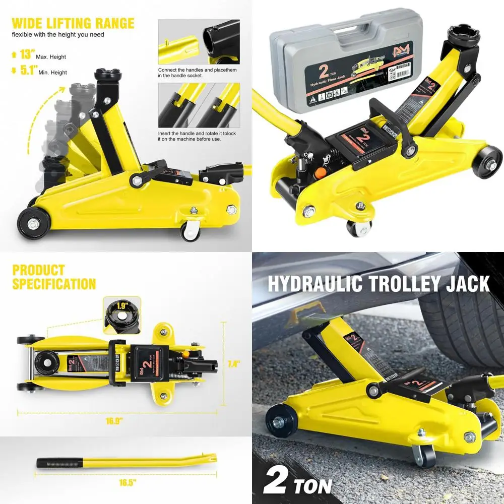 

Компактный 2-тонный гидравлический напольный домкрат, диапазон лифта 5.1-13, желтый, модель PM-TOL-FJ20-YL