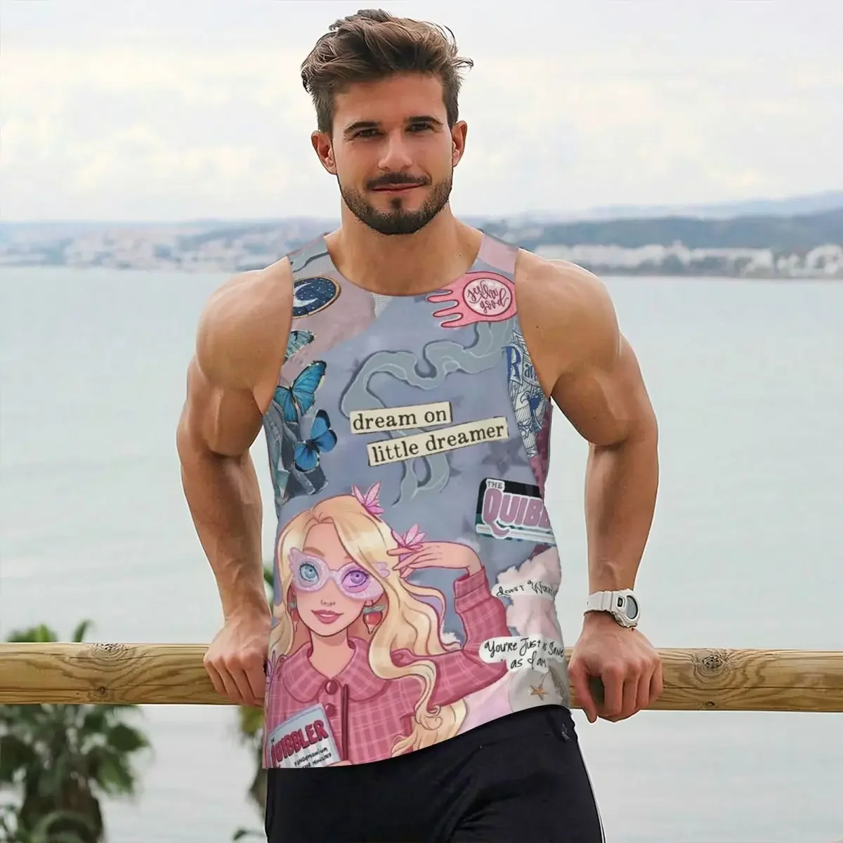 Luna L-Lovegoods - Camiseta Deportiva sin Mangas para Gimnasio, Culturismo, Fitness, Secado Rápido, Ropa Deportiva para Hombre