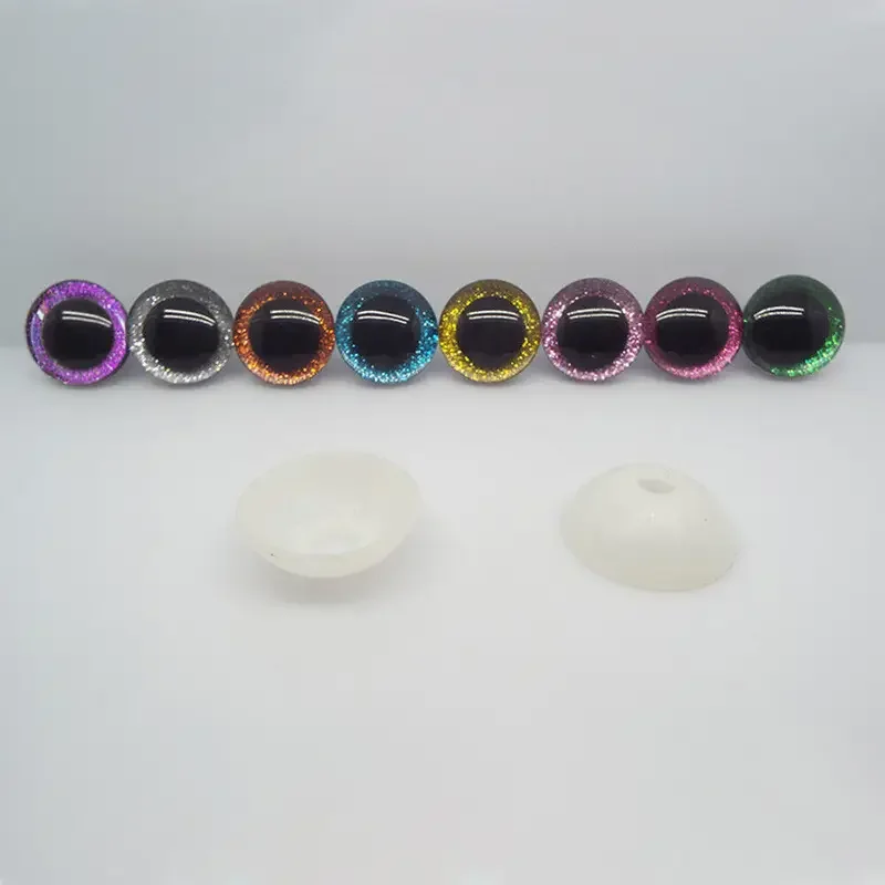 50Pcs 5 Color 12Mm Glitter Plastic Safety Eyes for Bear Doll Plush Toy Animal