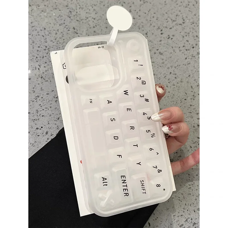 Simple English Letters Case Compatible for IPhone 16 11 15 12 13 14 Pro Max Luxury Stress Relief Entertainment 3D Keyboard Cover