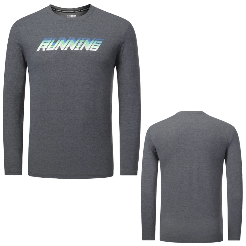 Mens Gym Long Sleeve Quick Dry Breathable Hiking T-shirts Running Fashion Workout Print Patchwork Training Bodybuilding Tops