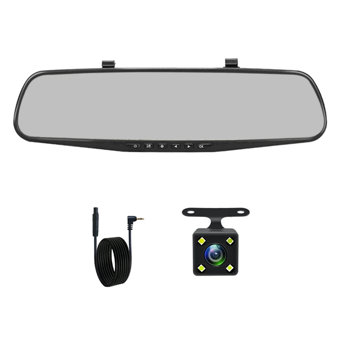 Dashcam White Mirror Dvr 4.3 Inch Dash Camera FHD 1080P Auto Registrar Support Rear View Camera Video Recorder