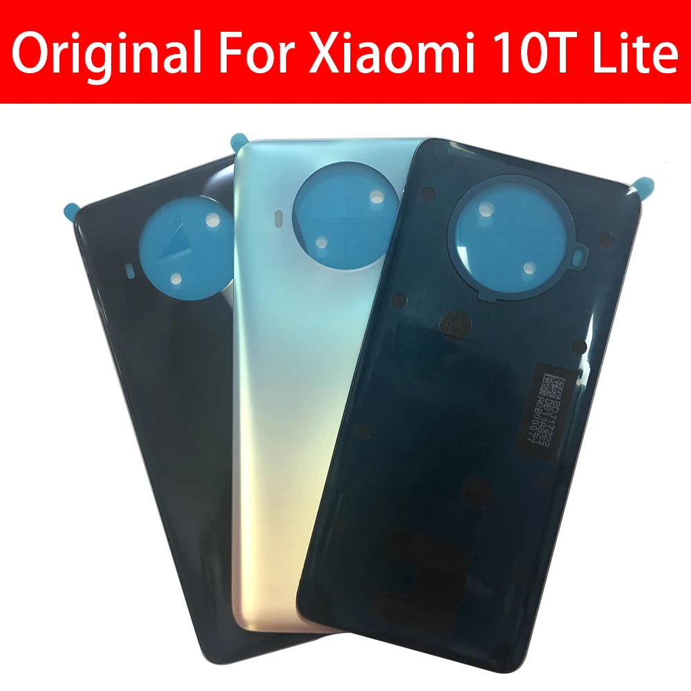 100% Original Battery Cover Rear Glass Door Housing Replacement For Xiaomi Mi 10T Lite Mi 10T Back Cover Case With Adhesive Xiao