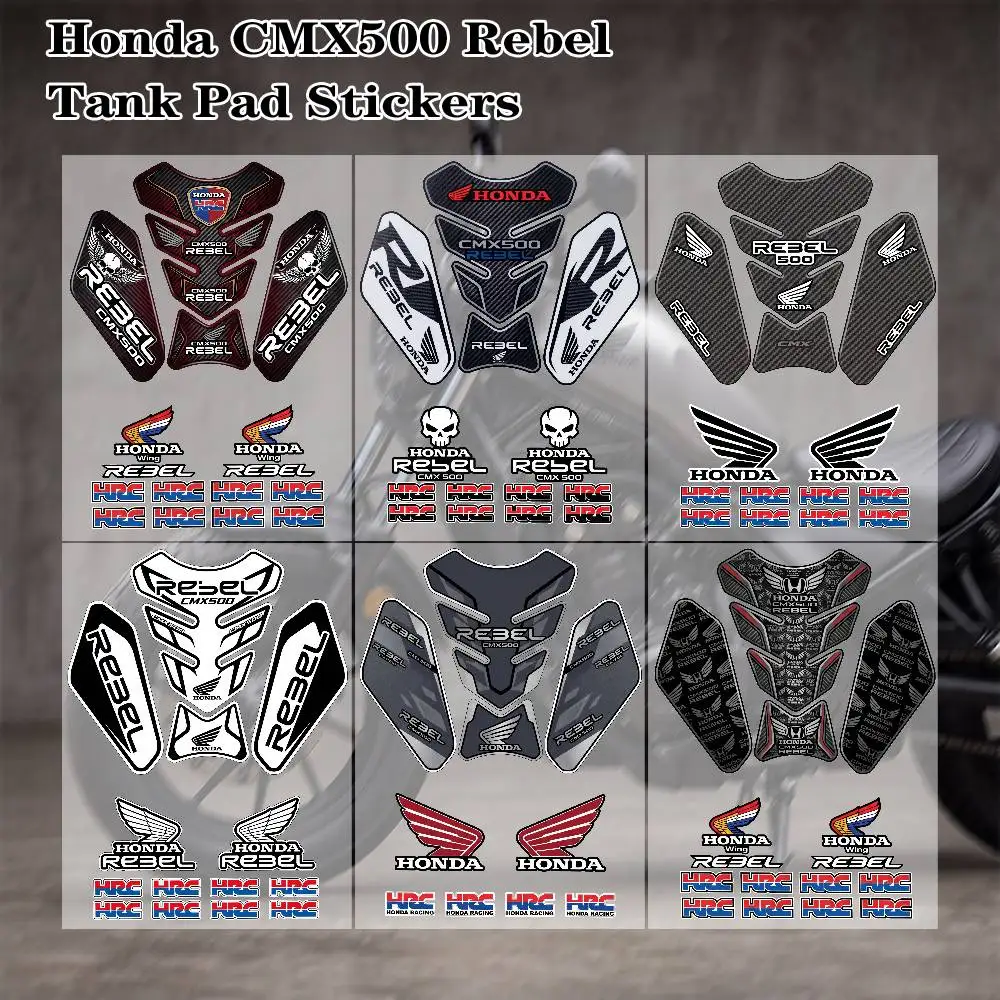 

FOR HONDA CMX500 REBEL Motorcycle PVC Tank Pad Tank Cap Protector Racing Sticker Universal Waterproof Reflective 3M pvc