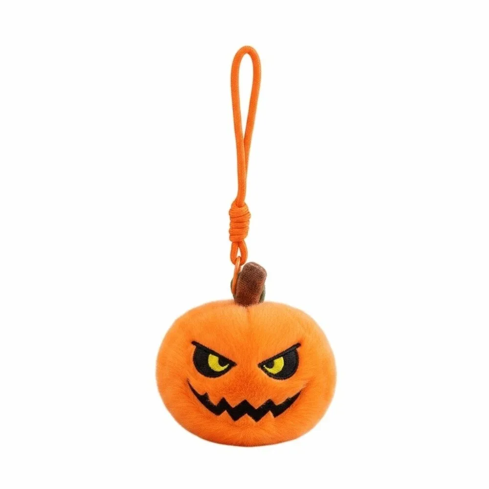 Soft Fabric Pumpkin Key Chain Lightweight Compact Size Halloween Stuffed Vibrant Color Adorable Style Cartoon Pumpkin Charm