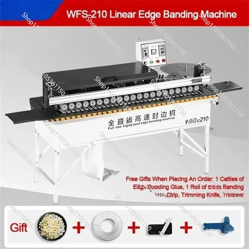 WFS-210 Fully Automatic High Speed Edge Banding Machine High Efficiency Straight Line Trimming Edge Banding Machine