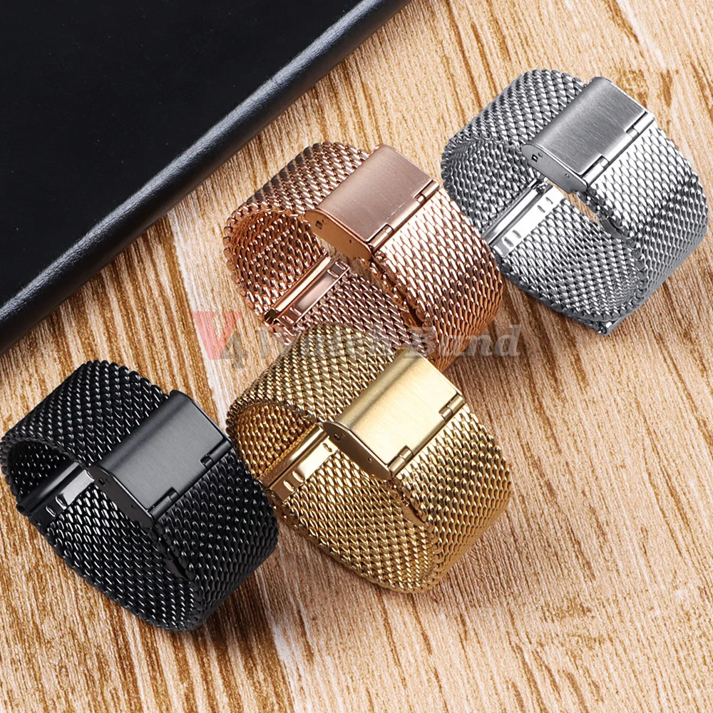 Quick Release Watch Band Stainless Steel  Bands 1.0 Mesh Milanese Strap Universal Watch Bracelet 18mm 20mm 22mm 24mm Watchbands