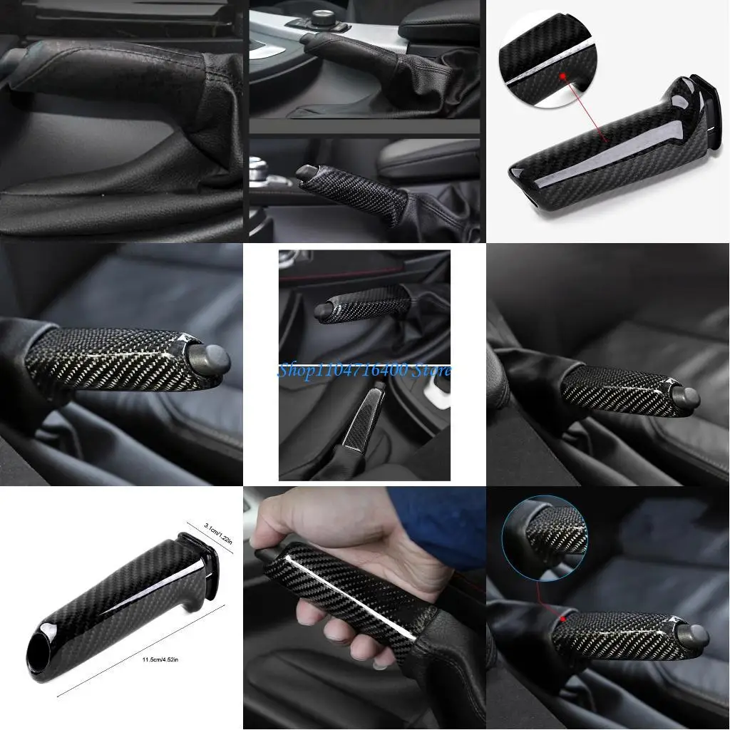 

y1gd For E90 E92 F30 Carbon Fiber Car Handbrake Grips Cover Fancy Interior Accessory Carbon Fiber Parking Handle Cover