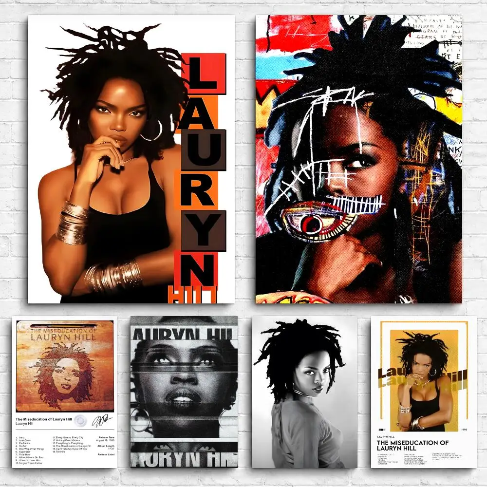 Singer Album L_Lauryn H_Hill Framed Wall Painting Canvas Poster Ready to Hang Wall Art for Bedroom Living Room Home Decor Gift