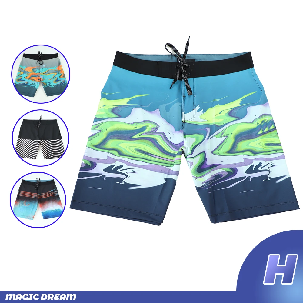 Summer New Men Waterproof Beach Shorts Phantom Bermuda Board Shorts Swim Shorts Quick Dry Casual Diving Surfwear Plus Swimwear