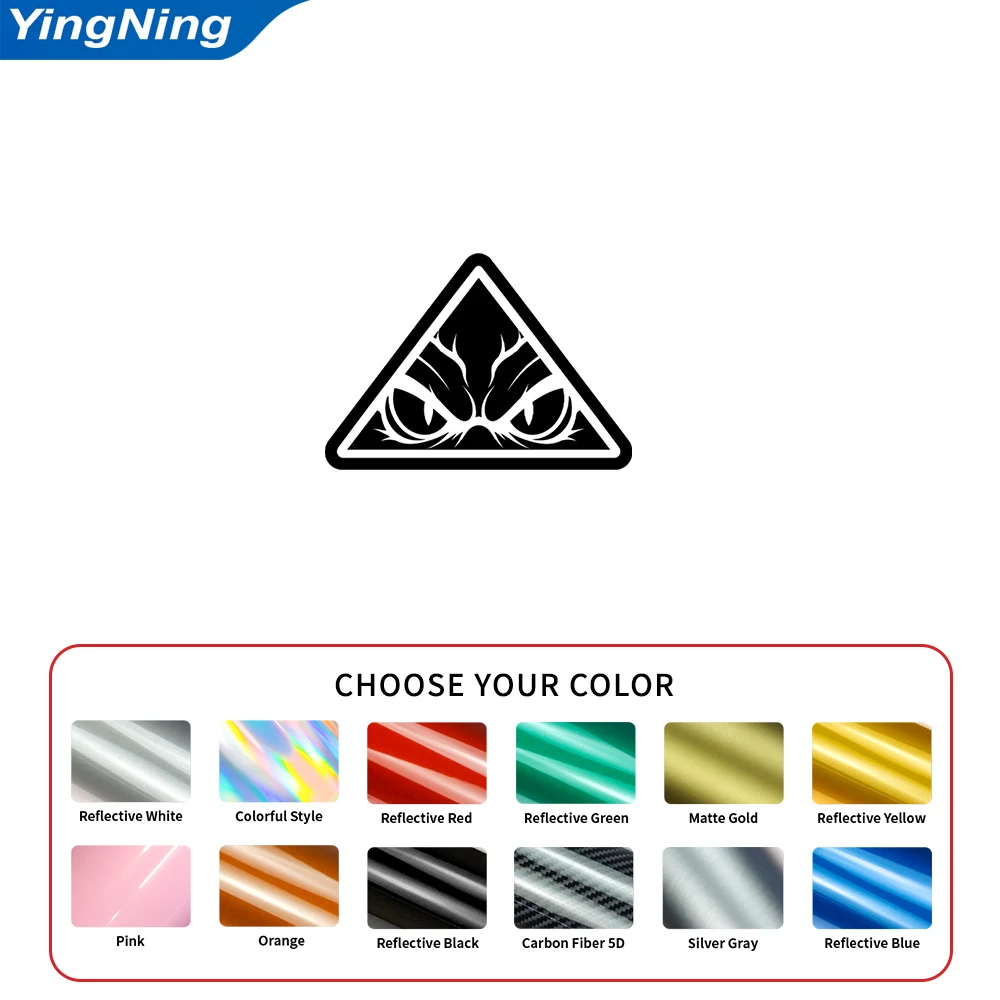 Reflective Monster Eyes Warning Triangle Car Sticker Vinyl Decal for Window Door Body Panel Exterior Universal Cars Trucks SUVs