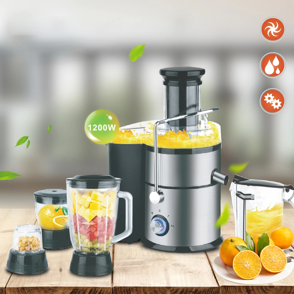 Multifunction 4 in 1 Big Mouth Carrot Vegetable Juicer Blender Slow Fresh Commercial Fruit Juicer Machine Juicer Extractor