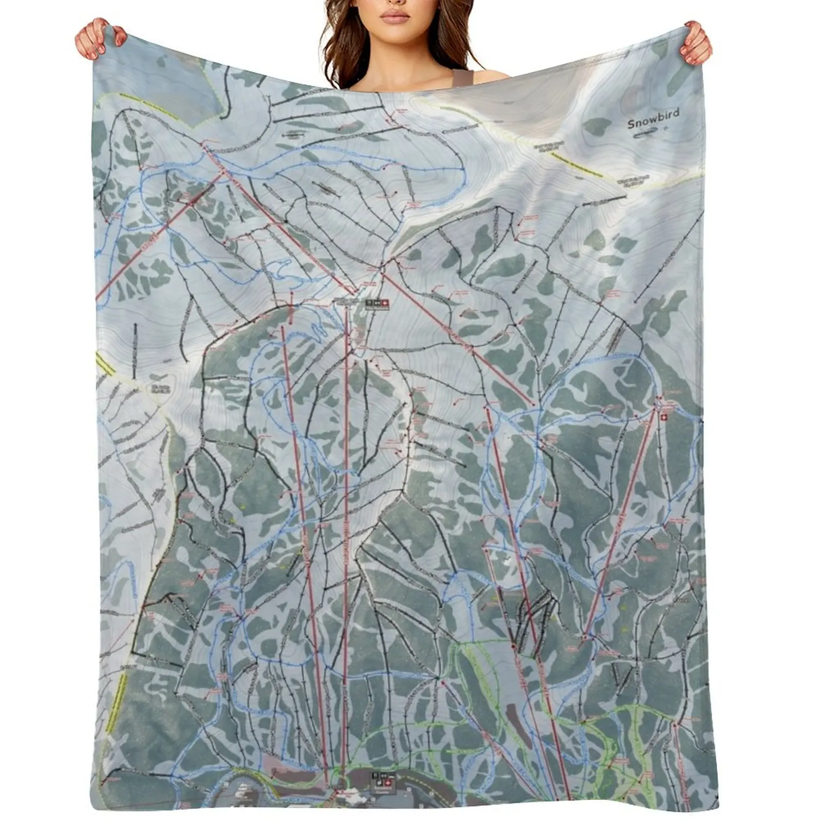 

Snowbird Resort Trail Map Throw Blanket Decorative Beds for babies Luxury Picnic Blankets