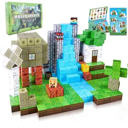 32-200PCS Magnetic Blocks-Build Mine Magnet World Set for Boys & Girls Age 3+, Sensory Toys for Toddlers Gifts Construction Toys
