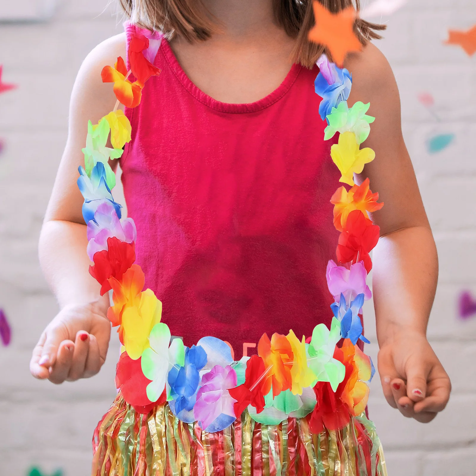 

2 Sets Skirt Hula Garland Banquet Garlands Beach Pp Theme Decor Hawaii Accessories