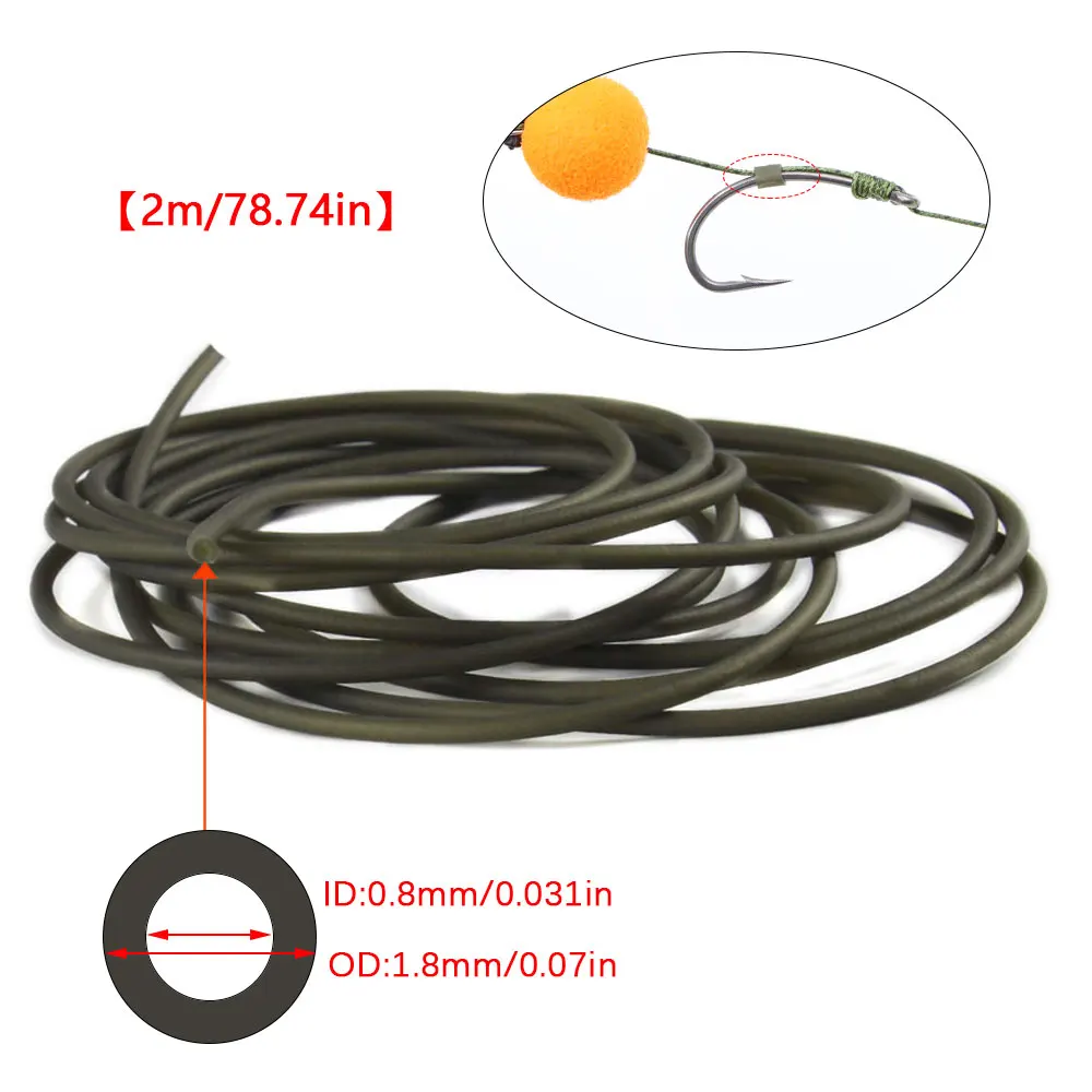 Karpfenangeln Zubehör 2m Schlauch für Angelhaken Hair Rig Stop Bead Method Feeder Karpfenhaken Köderhalter Stopper End Tackle