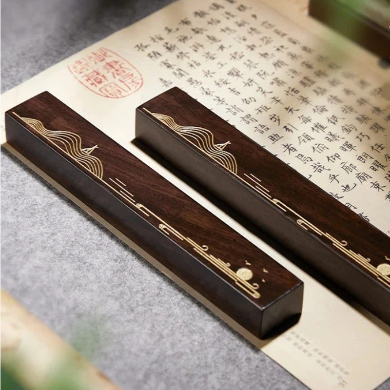 Wood Paperweight Traditional Chinese Calligraphy Paper Press Strip Beginner Brush Writing Practice Desk Stationery Art Ornament