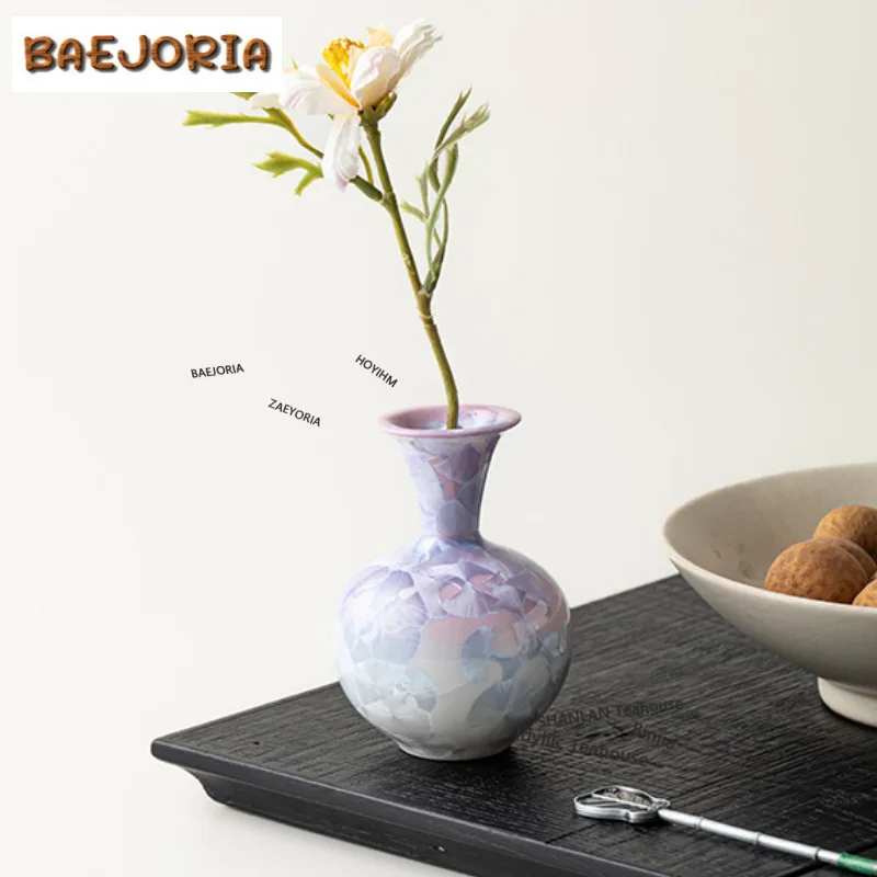 Kiln Change Crystal Glaze Celestial Ball Vase Vase Aesthetic Room Decor Cachepot Plant Pot Flowerpot Cha Supplies Ornaments Gift