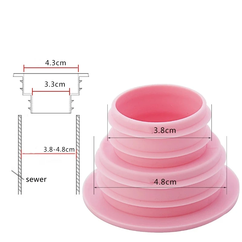 1pcs Drain Pipe Leak-proof Sealing Gasket Rubber Pipe Hose Prevent Dripping Leakage Plug Kitchen Pipe Deodorant Sealing Plug