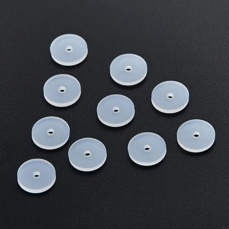 N2UE 100pcs Clear Earring Stopper Earlobe Support Patches Silicone Ear Closures Back