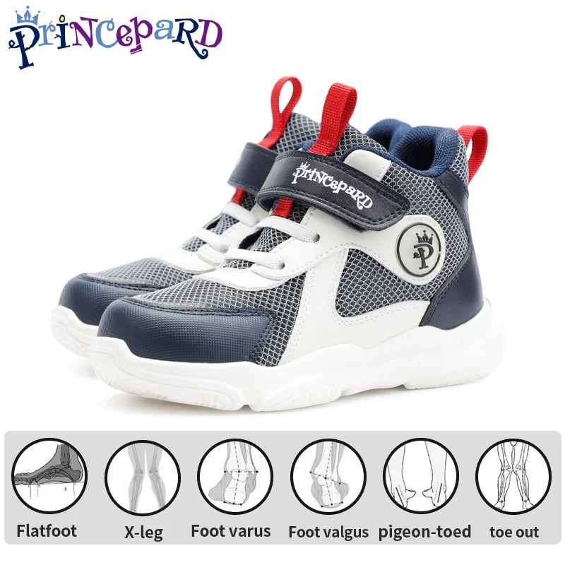 PRINCE PARD High Top Kids Sneakers Orthopedic Casual Shoes Spring Autumn Sporty School Tennis Footwear for Flatfeet