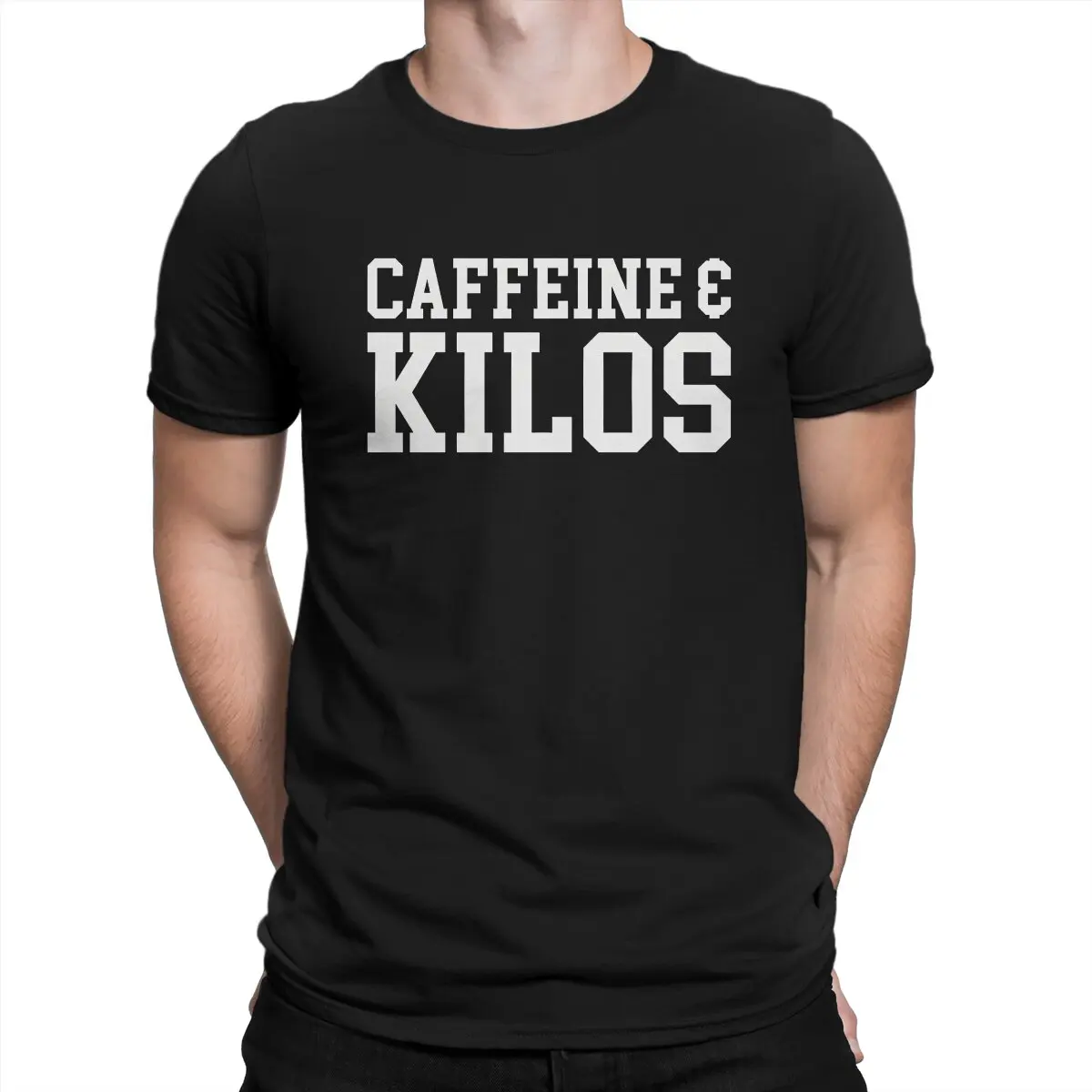 Caffeine & Kilos T Shirt for Men Pure Cotton Funny T-Shirt O Neck Crossfit Tee Shirt Short Sleeve Tops Gift Idea