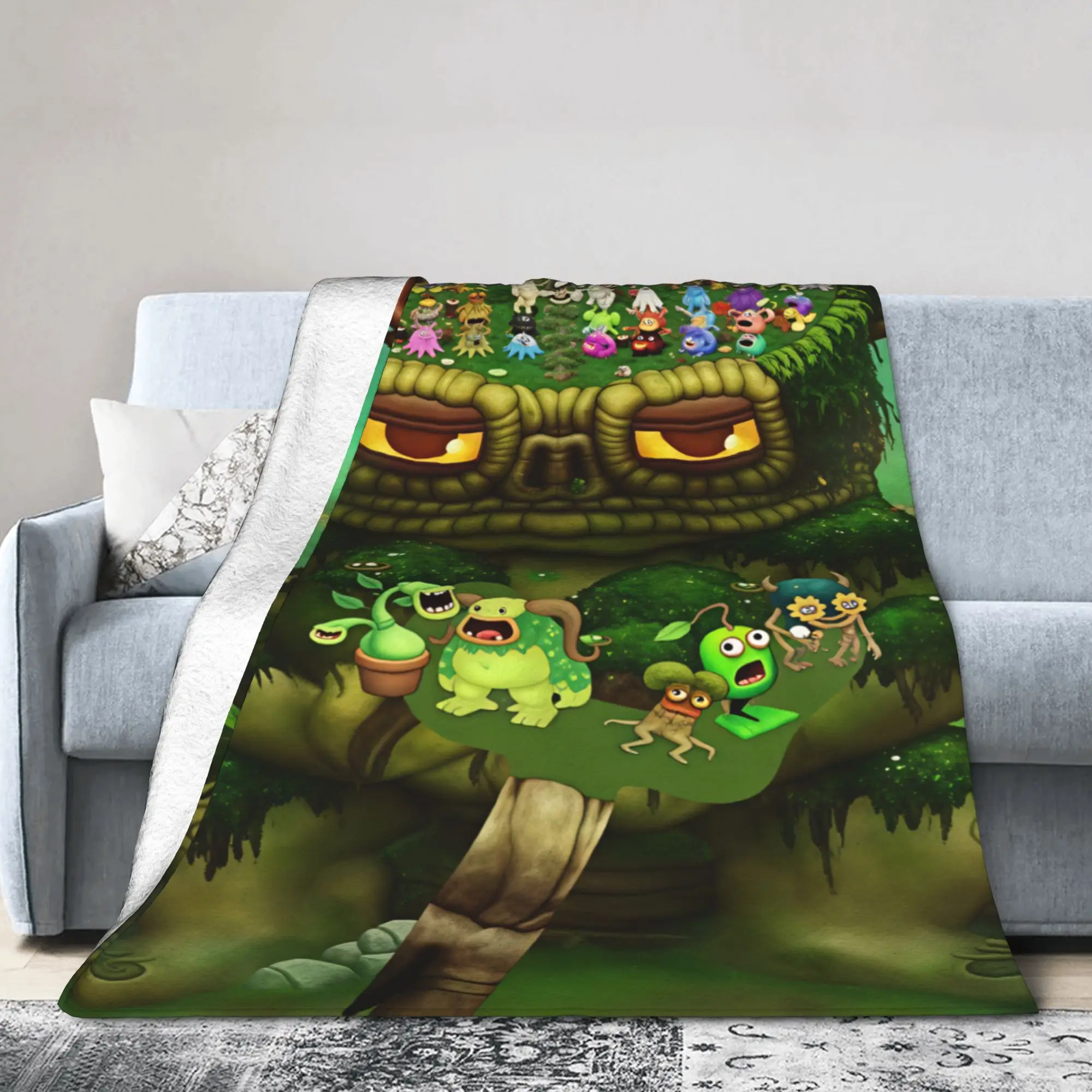 My Singing Monsters Video Game Cartoon Blanket Quality Warm Soft  Throw Blanket Winter Boy Girl Outdoor Aesthetic Bedspread