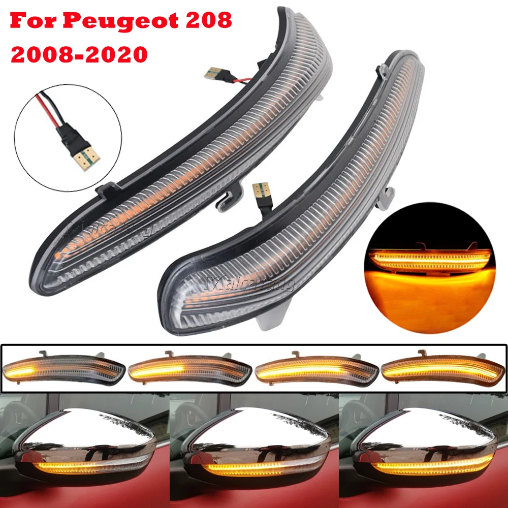 For Peugeot 208 2008 Citroen C3 C4 Cactus Opel Vauxhall Corsa F Dynamic LED Turn Signal Light Indicator Sequential Blinker Lamp