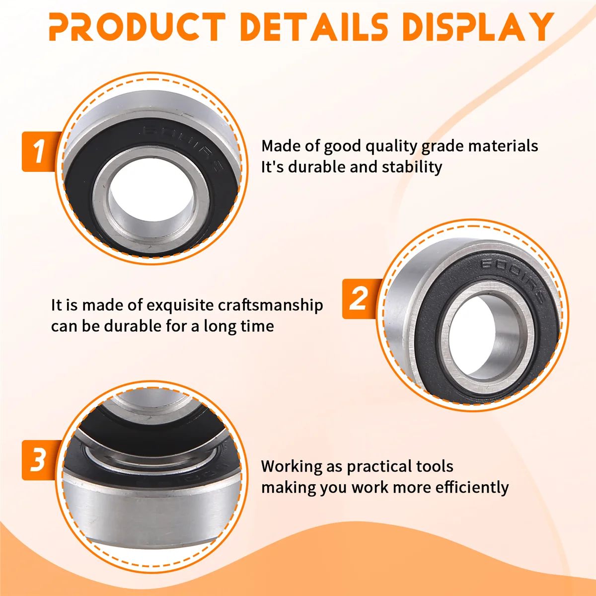 2025+6001RS محمل كروي ذو أخدود عميق 28 × 12 × 8 مم 10 قطع، فضي وأسود