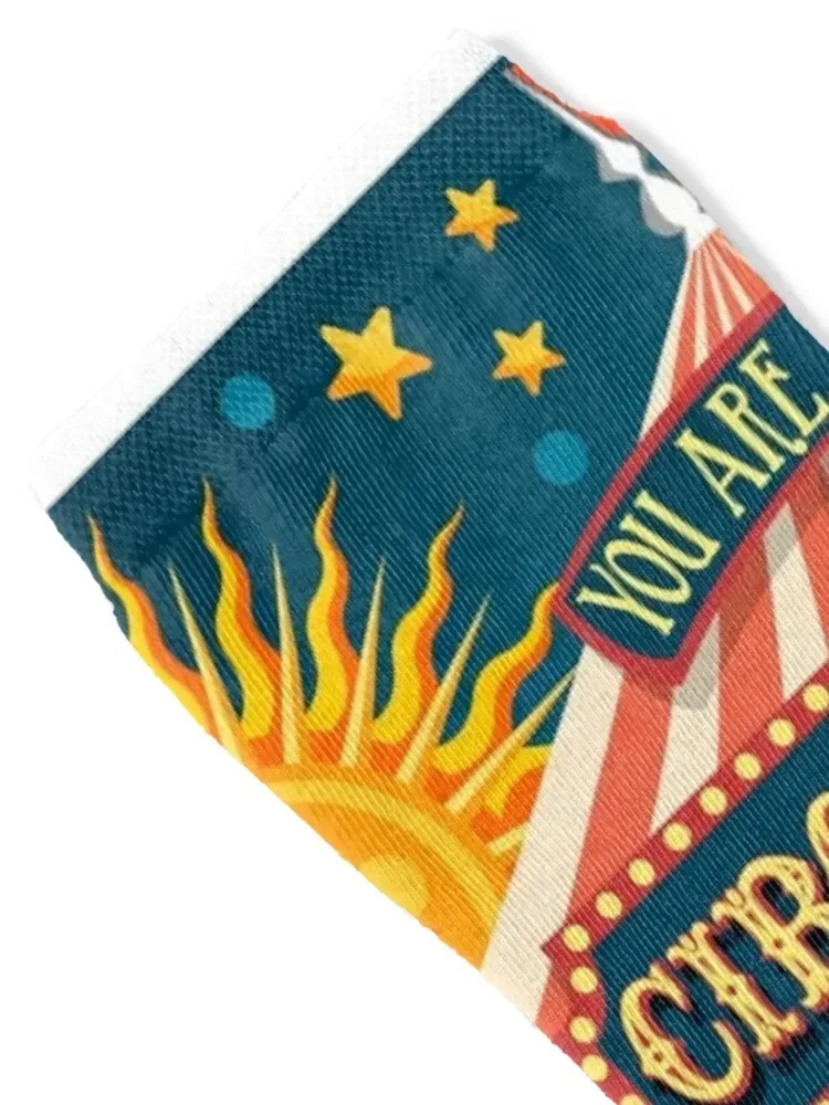 Circus Carnival Invite Poster Socks basketball custom colored Designer Man Socks Women's