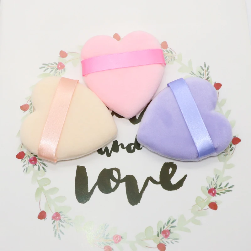 OGEYERO Heart-shaped Velvet Facial Face Makeup Puff Cosmetic Makeup Cotton Sponge Puffs Make Up Tools