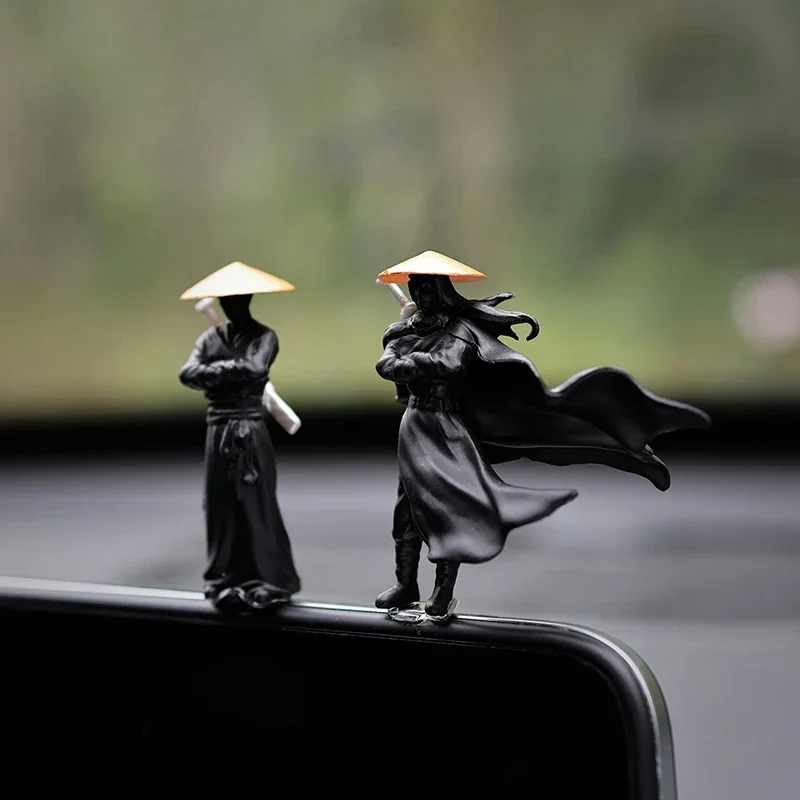 

50mm Resin Mini Figures Model Ancient Japanese Chinese Ninja Samurai Warrior Modeling Cool Miniature Car Decoration Gifts