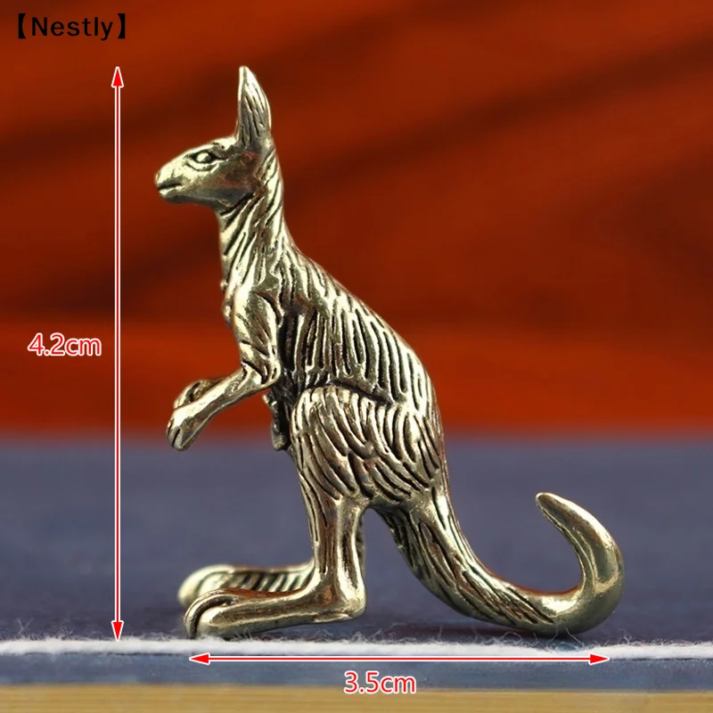 Brass Kangaroo Sculpture Vintage Animal Figurine Gold Plating For Desk Decoration〔Nest〕 - view 5