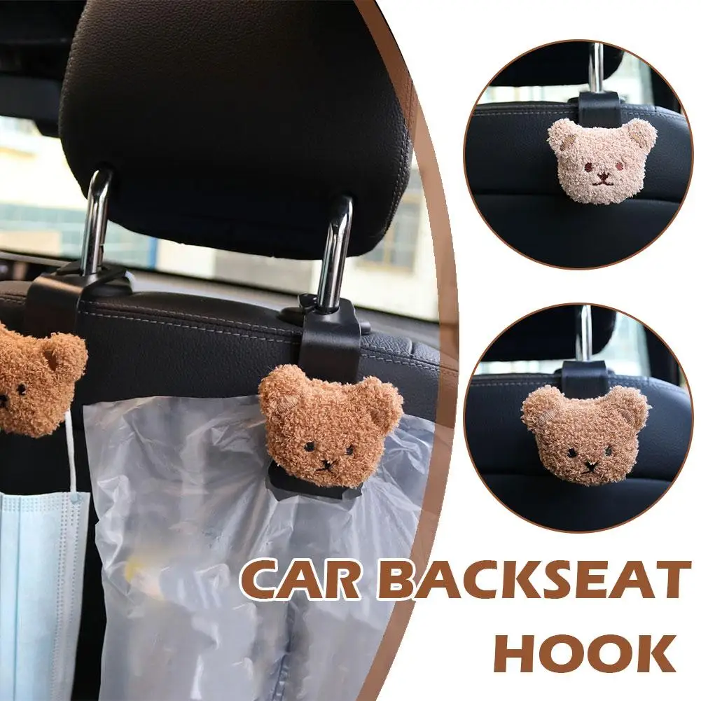 Car Seat Back Cartoon Children Plush Hook Storage Finishing Multi-functional Interior Accessories Decoration Bracket A7W6