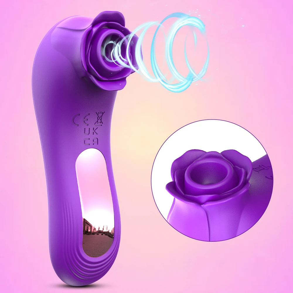 Rose-Sucking Tongue Licking Vibrator for Women Clitoris Stimulator Oral Nipple Vacuum Clit Sucker Female Sex Toys for Adults